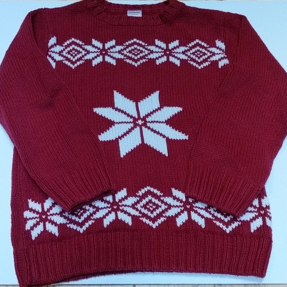 🍀 Gymboree 🍀 Small (5-6) 🍀 Kids Toddler Red Sweater Snowflakes Boy Girl 🍀P10